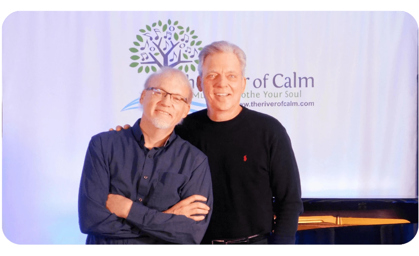 Ed Bazel, pianist and Executive Director of The River of Calm radio station
